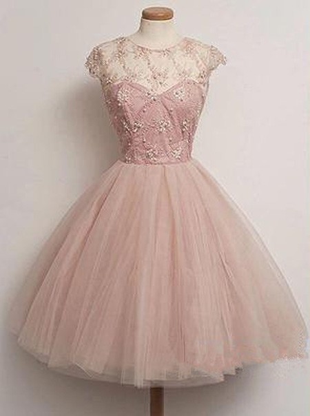 Short Homecoming Dresses, Blush Pink Tulle Prom Dresses, Party Dresses For Girls,prom Dress For Teens,graduation Dress,discount Prom Dress