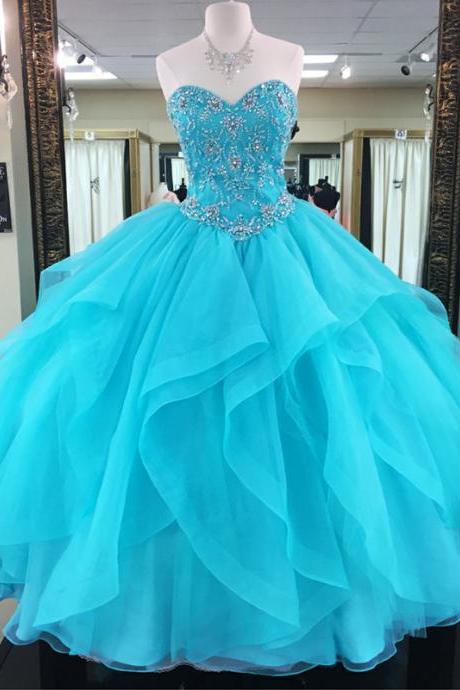 Turquoise Quinceanera Dresses,Ball Gowns Prom Dresses,Sweet 16 Dresses,Elegant Quinceanera Dresses, PD1224