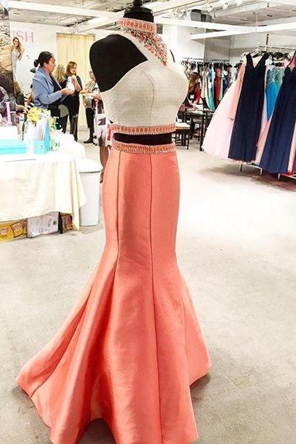 Prom Dresses, 2 Piece Prom Gowns,2 piece Prom Dresses,Prom Dresses,Mermaid Prom Gown,Prom Dress, PD3046