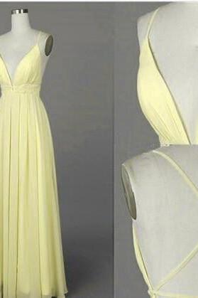 Yellow Prom Dresses,chiffon Prom Gown,backless Prom Dresses,prom Dresses, Style Prom Gown,prom Dress,prom Gowns,pd3065