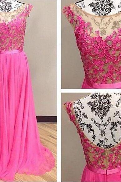 Prom Dresses,prom Dress,sexy Sleeveless Open-back Lace Pink Prom Dresses,pd3067
