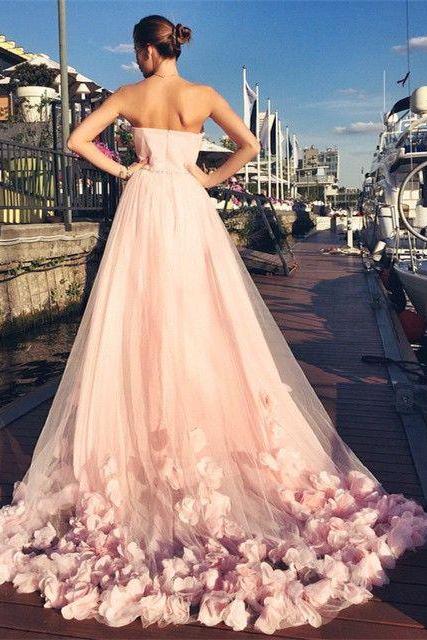 Prom Dresses,prom Dress,pink Evening Gown Ball Gown Tulle Prom Dress,pd3089