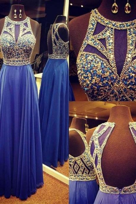 A Line Prom Dress,chiffon Prom Gown,backless Prom Dresses,sexy Evening Gowns,pd3009