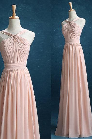 High Quality Pink Chiffon Bridesmaid Dresses,2018 Wedding Party Dress, Simple Lovely Prom Dresses,pd14130