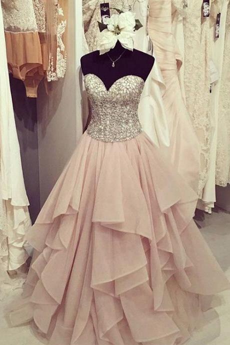 Sweetheart Neck Sequin Long Prom Dress For Teens, Evening Dress, Formal Dress,pd14217
