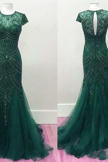Beaded Mermaid Prom Dresses,mermaid Pageant Evening Gowns,fashion Prom Dress,pd14466