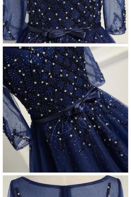 prom dresses a line,prom dresses long,prom dresses with sleeves,gorgeous prom dresses,prom dresses navy,PD14632