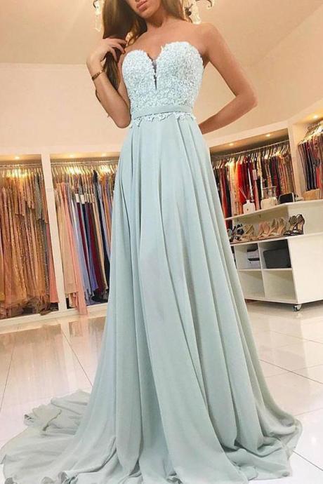 Glamorous A-line Sweetheart Long Prom/evening Dress With Appliques,pd14814