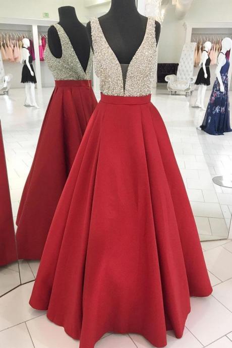 Sparkly Sequins Red Long Prom Dress Evening Dress,pd14928