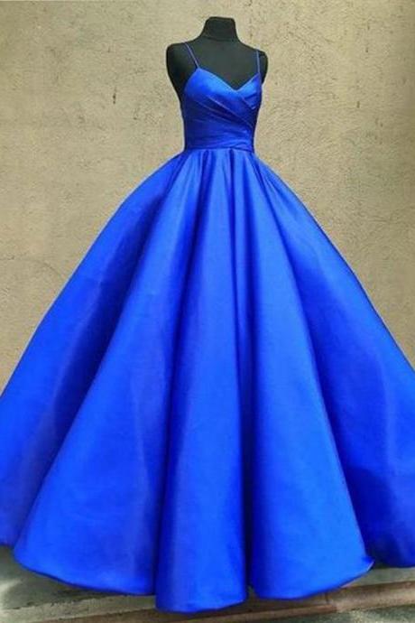 Royal Blue Prom Dress, Sexy Spaghetti Straps Formal Ball Gowns, 2018 Long Evening Dress,pd141124