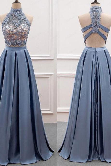 Sexy Two Piece Long Prom Dresses With Lace,pd1411193