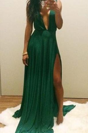 Sexy Green Prom Dresses,Green Evening Dresses,Chiffon Prom Gowns,Elegant Prom Dress,Prom Dresses,Simple Evening Gowns,Modest Formal Dress,PD17031