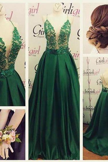 Backless Prom Dresses,green Prom Gowns,green Prom Dresses 2016, Party Dresses 2016,long Prom Gown,prom Dress,sparkle Evening Gown,pd17038