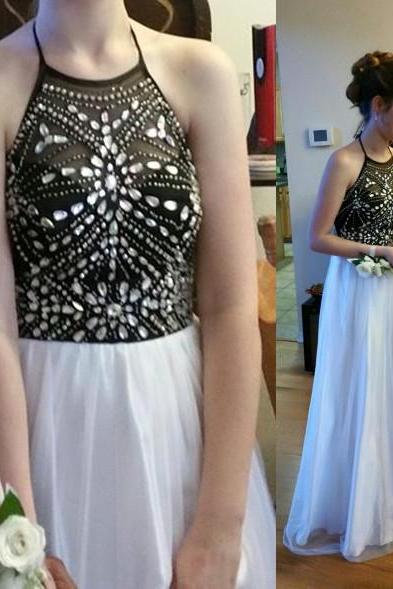 Charming Prom Dress,halter Prom Dress,a-line Prom Dress,sequined Prom Dress,girl's Graduation Dress,pd17063
