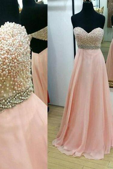Pink Prom Dress,beaded Chiffon Prom Dress,formal Long Prom Dress,prom Dress 2017, Arrive Evening Dress,cheapprom Gowns,fs7315