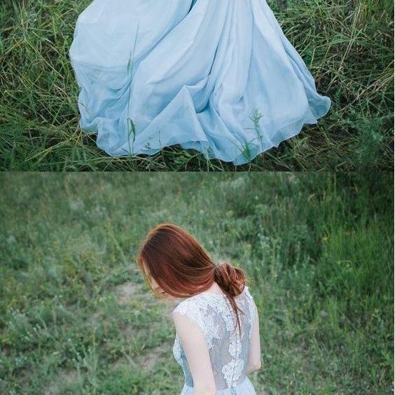 A-Line/Elegant Square Sleeveless Satin Applique Two Piece Prom Dresses main image 1