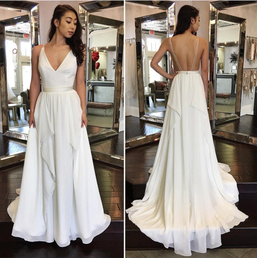 Formal 2017 V-neck Backless Chiffon Long Prom Dress, Pd4644 on Luulla