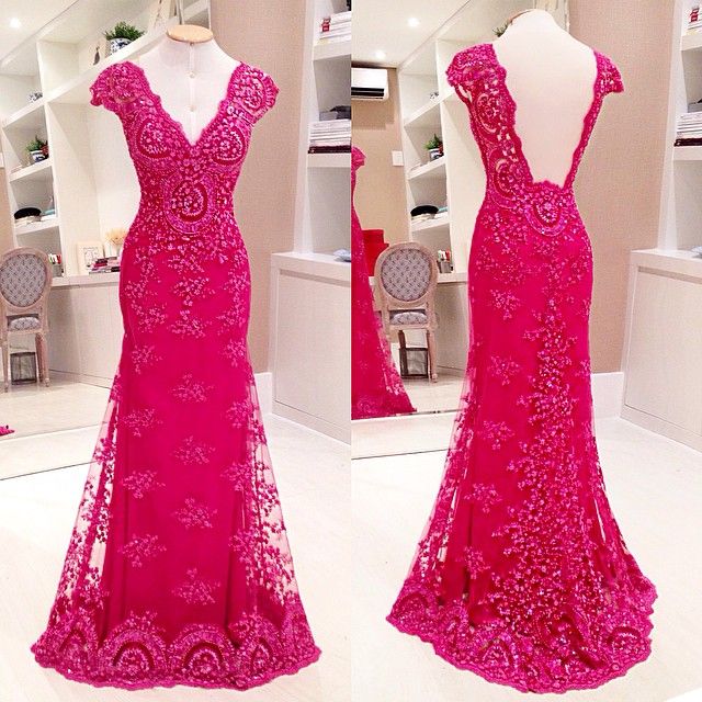 Red Prom Dresses,Prom Dress,Red Prom Gown,Lace Prom Gowns,Elegant ...