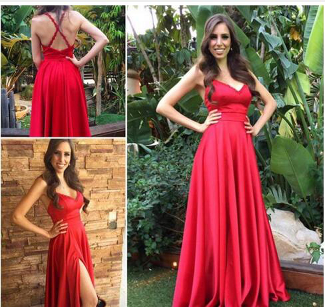 Sleeveless Prom Dress With Slit, Sexy Evening Dress, Long Prom Dresses ...